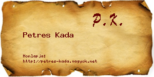 Petres Kada névjegykártya